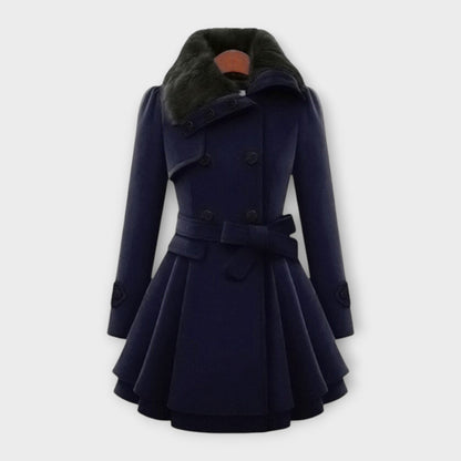 Emma – Cappotto Elegante con Collo in Pelliccia Sintetica