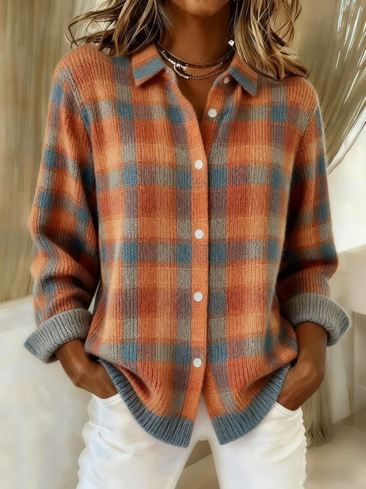 SAFIYA™ - BLOUSE A QUADRI REALIZZATA IN MATERIALE CALDO E MORBIDO DA HOODIE