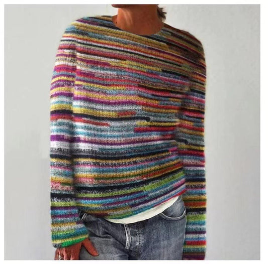 Carola | Maglione casual a fantasia lavorato a maglia
