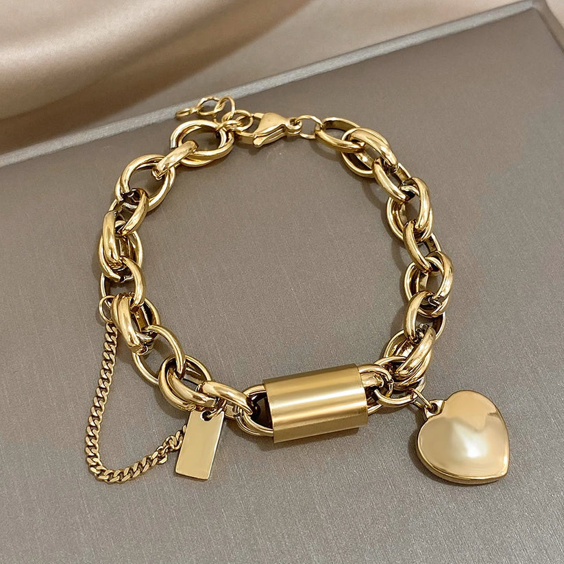 BRACCIALE CUORE D'ORO GROSSO