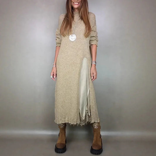 EVALINA | SET DUE PEZZI ELEGANTE IN MAGLIA E PIZZO