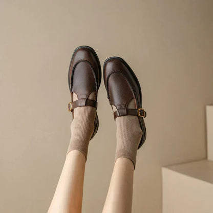 NANCY | SCARPE IN PELLE ISTRUITO RETRO