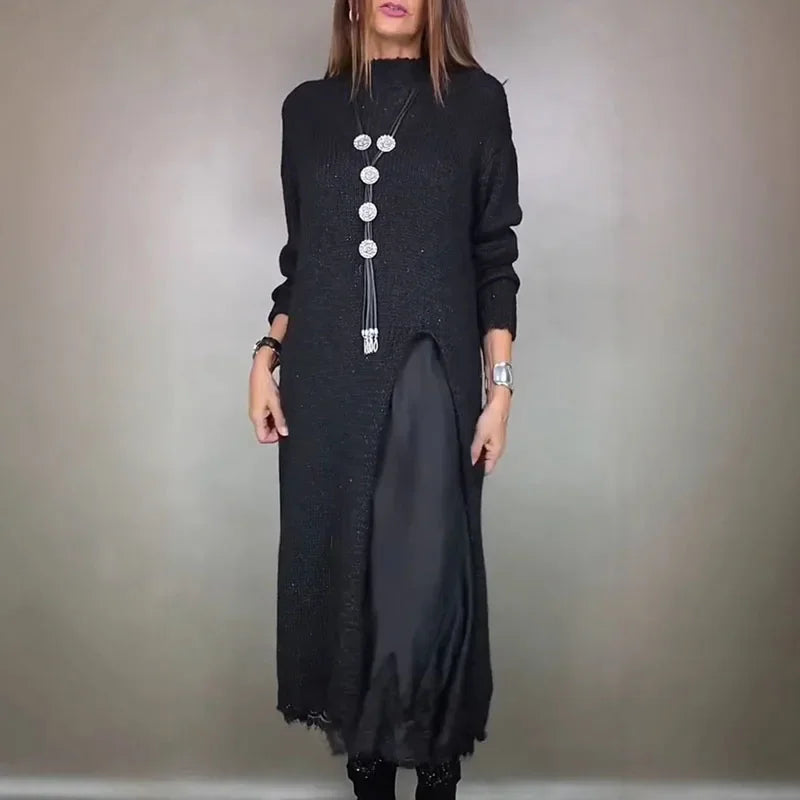 EVALINA | SET DUE PEZZI ELEGANTE IN MAGLIA E PIZZO