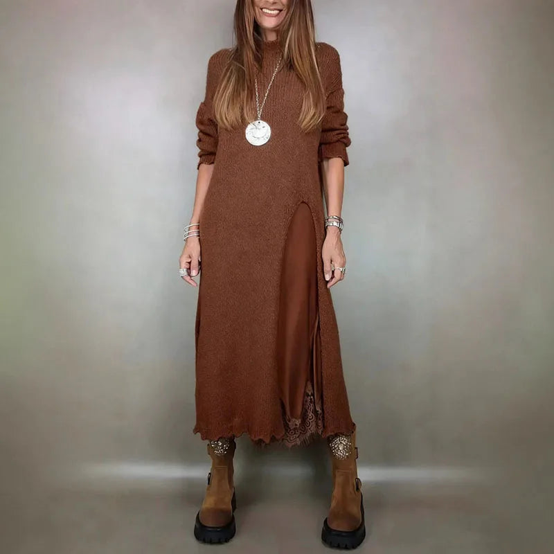 EVALINA | SET DUE PEZZI ELEGANTE IN MAGLIA E PIZZO