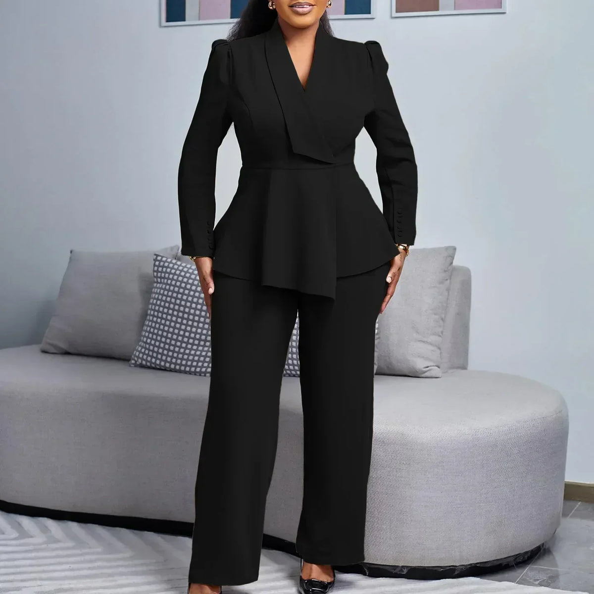 MAYA | SET DI COMPLETO FORMAL STILOSO CON BLAZER LUNGO SU MISURA PER DONNE
