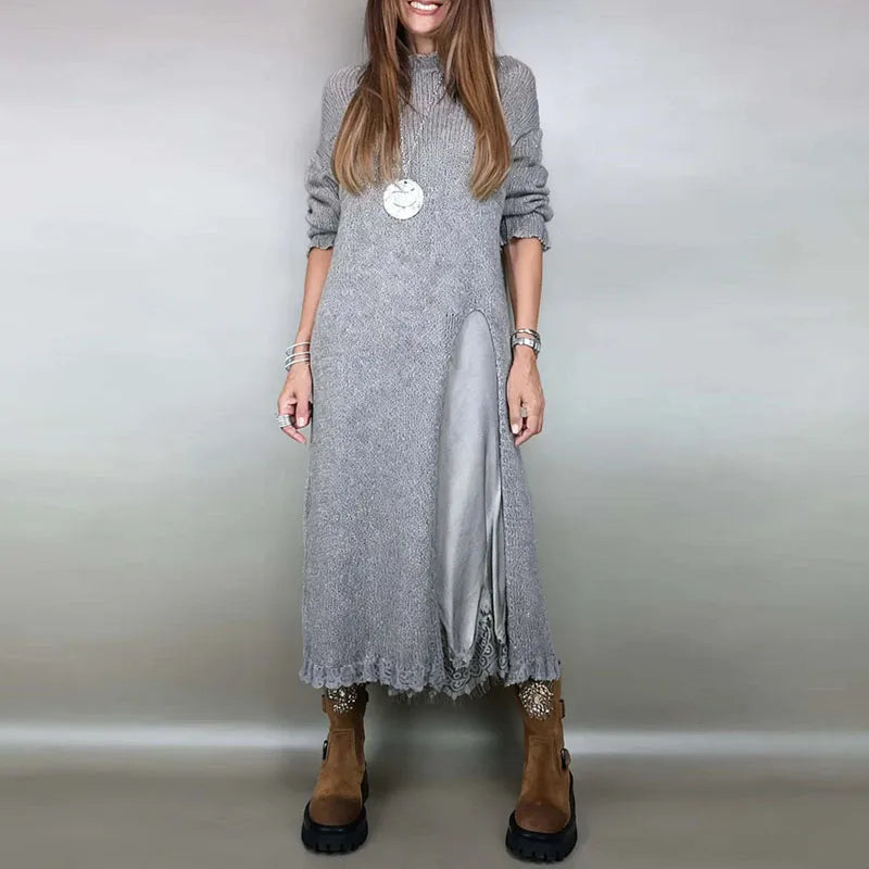 EVALINA | SET DUE PEZZI ELEGANTE IN MAGLIA E PIZZO