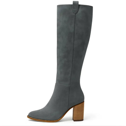 SUEVIRA™ | STIVALI IN CAMOSCIO CON TALLONE A BLOCCO