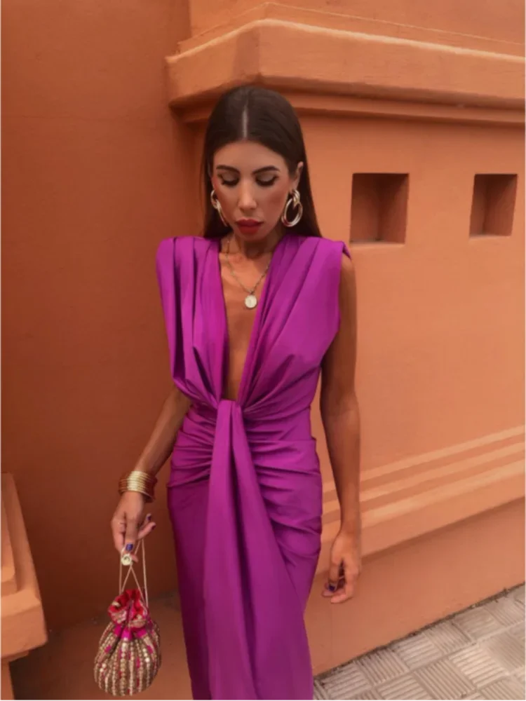 Selena | Abito Drappeggiato Fiammante
