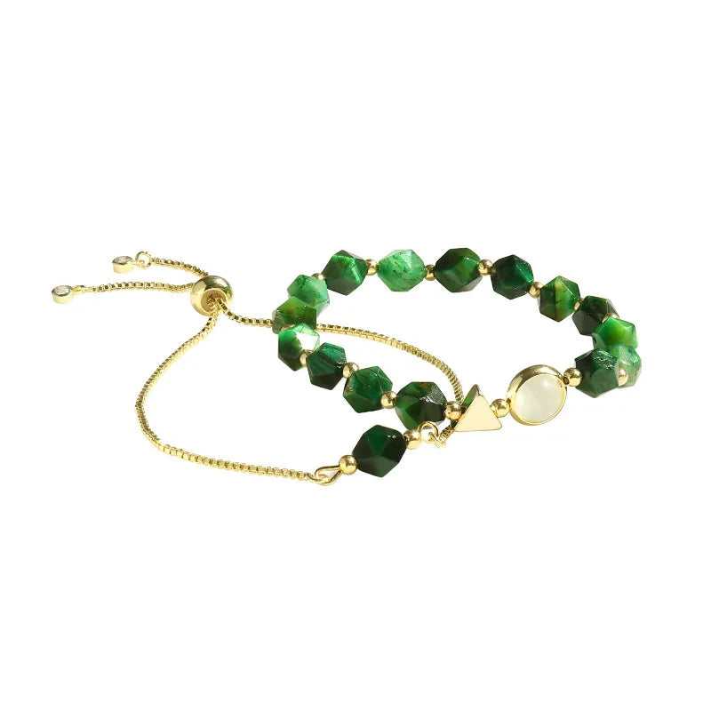 SET DI BRACCIALI ELEGANTI CON GEMME VERDI