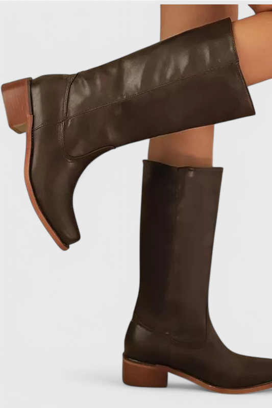 PIPPA | STIVALI IN PELLE DA DONNA ALTI FINO AL GINOCCHIO CON TACCHI
