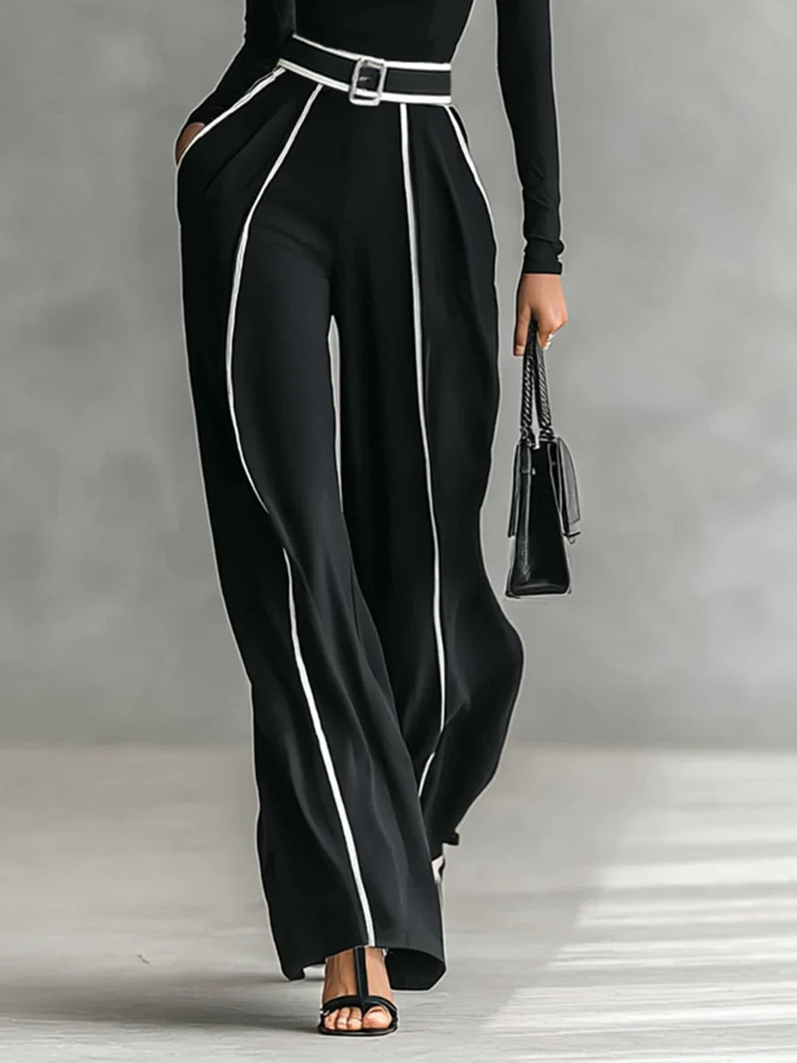 SET TOP ALTO REFINITO E PANTALONI AMPI (CINTURA INCLUSA)