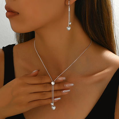 COLLANA E ORECCHINI A PENDENTE CUORE REGOLABILI