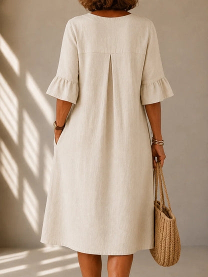 Abito Buttoned con Pieghe Charlotte