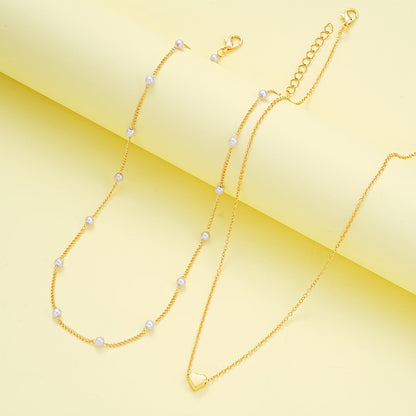 SET COLLANA E BRACCIALE A CUORE SEMPLICE