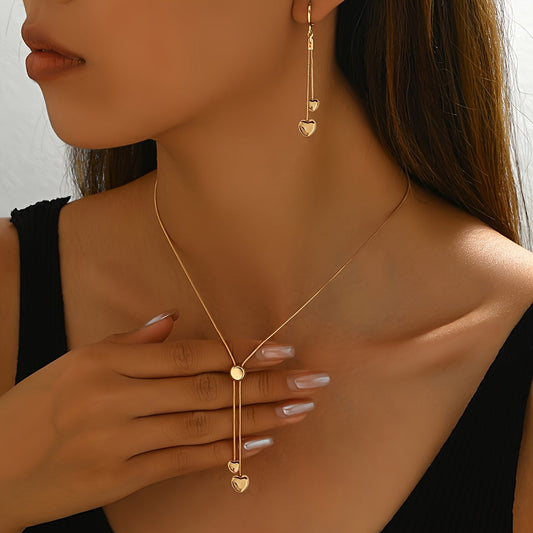 COLLANA E ORECCHINI A PENDENTE CUORE REGOLABILI