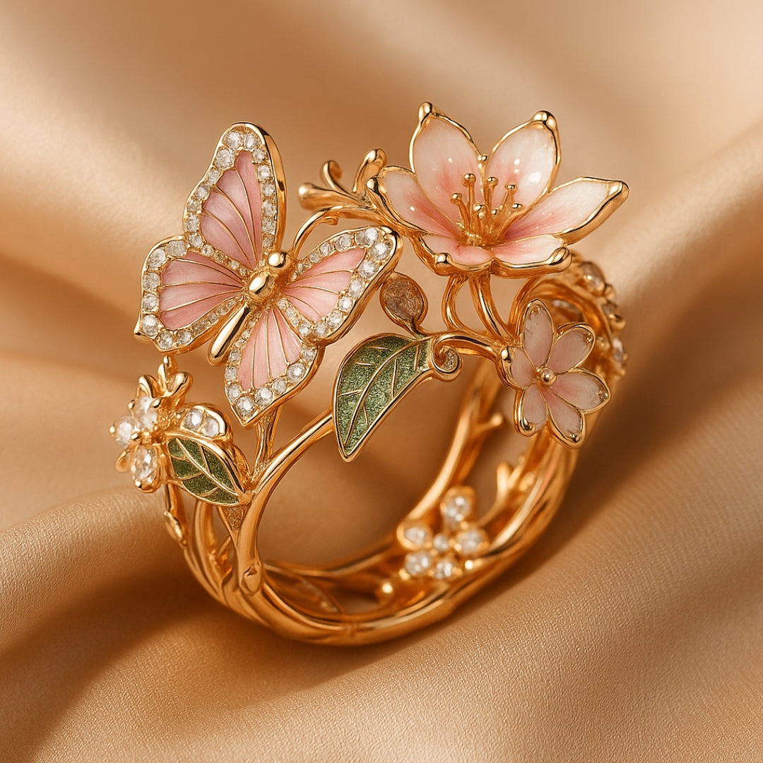 Anello in Zirconia a Forma di Farfalla