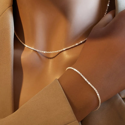 SET COLLANA E BRACCIALE MINIMALISTA CON BRILLIO