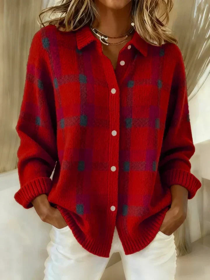 MARCOLLINE | MAGLIONE RETRO A QUADRI CON CONTRASTO CASUAL