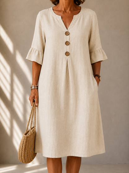 Abito Buttoned con Pieghe Charlotte