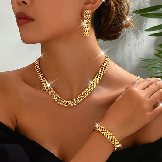 SET COLLANA LUNGA, BRACCIALE E ORECCHINI RAFFINATI
