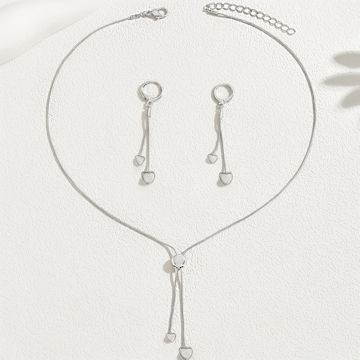 COLLANA E ORECCHINI A PENDENTE CUORE REGOLABILI