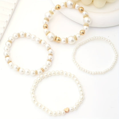 SET BRACCIALE CUORE DI PERLE