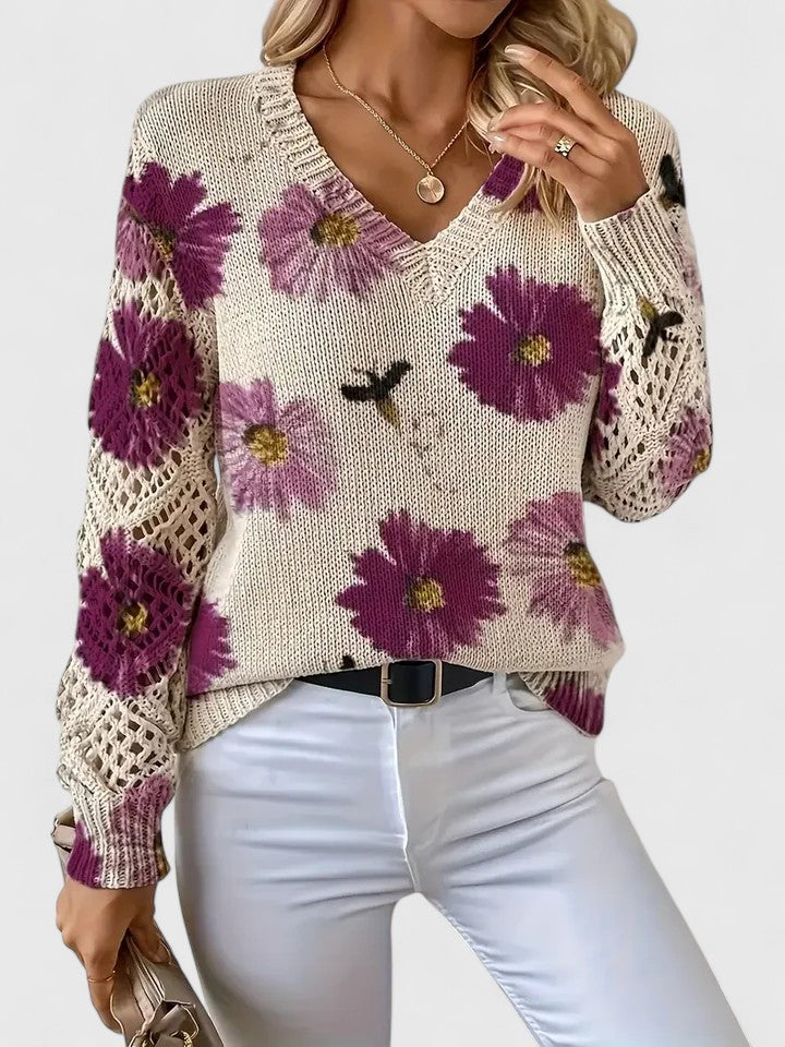TAHLIA | MAGLIONE FLORALE COMODO