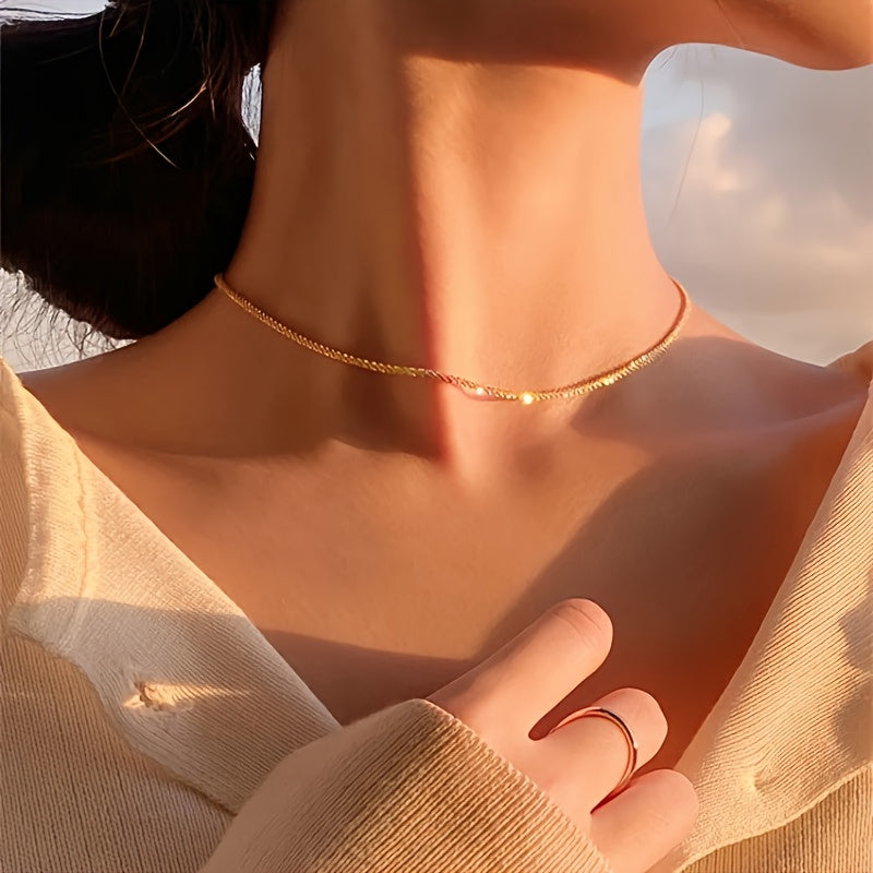 SET COLLANA E BRACCIALE MINIMALISTA CON BRILLIO