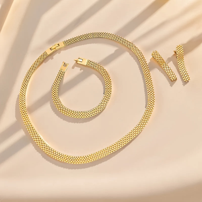 SET COLLANA LUNGA, BRACCIALE E ORECCHINI RAFFINATI