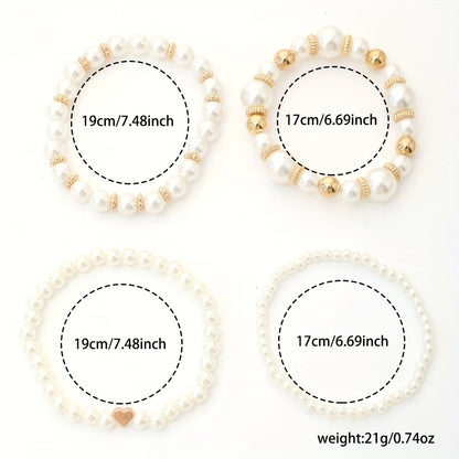 SET BRACCIALE CUORE DI PERLE