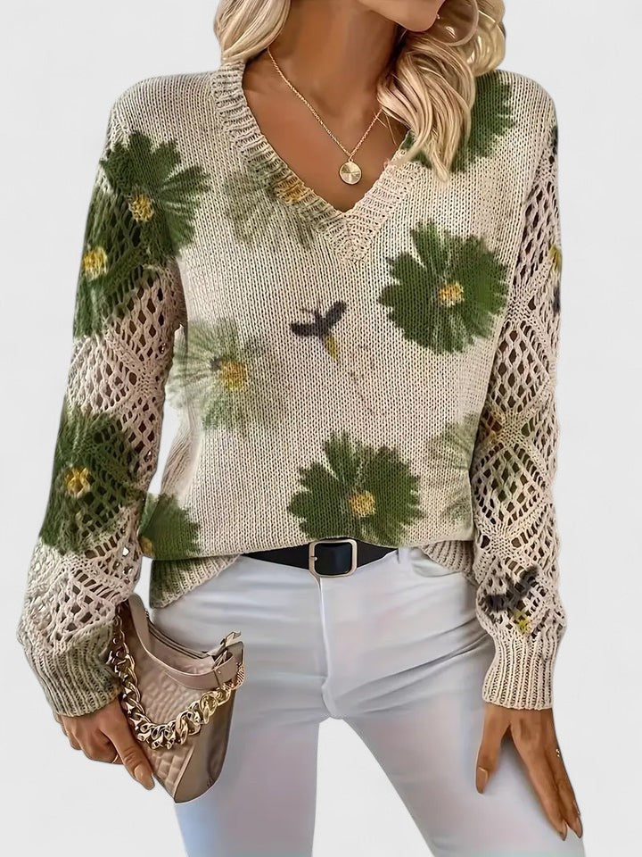 TAHLIA | MAGLIONE FLORALE COMODO