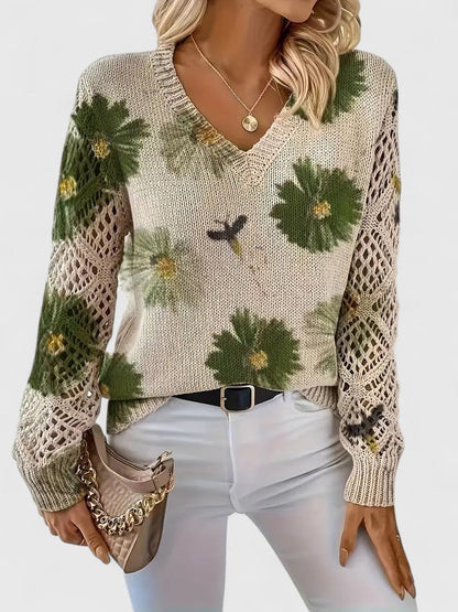 TAHLIA | MAGLIONE FLORALE COMODO