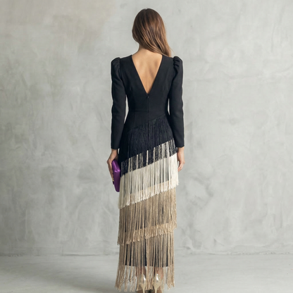 Salvia | Vestito con Frange