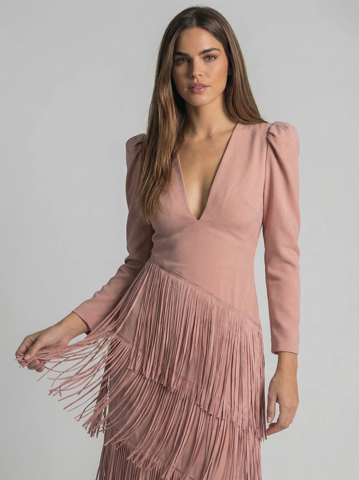 Salvia | Vestito con Frange