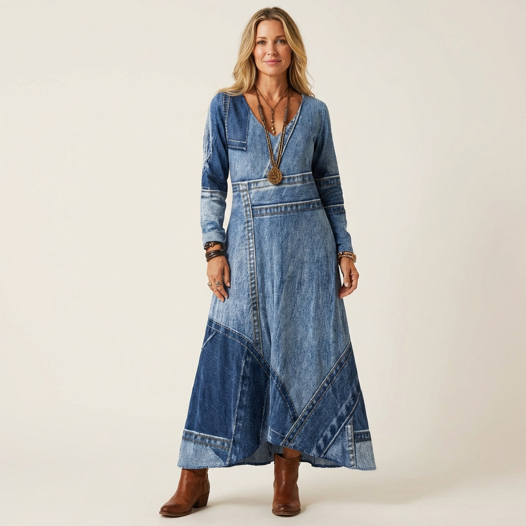 Adriana | Vestito Midi in Denim Vintage