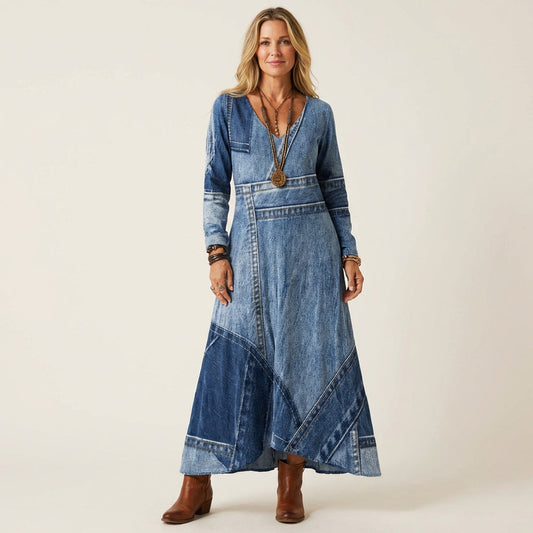 Adriana | Vestito Midi in Denim Vintage