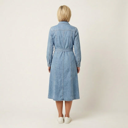 Maribell | Abito Maxi in Denim a Maniche Lunghe