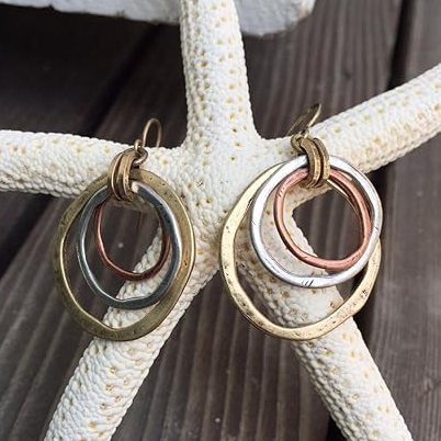 ORECCHINI D'ORO E ARGENTO VINTAGE BICOLOR
