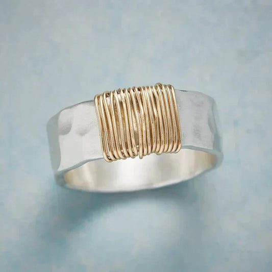 Anello in Argento con Filo d'Oro