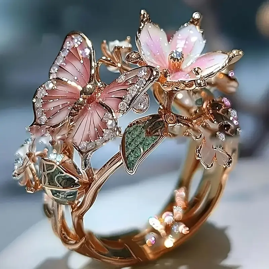Anello in Zirconia a Forma di Farfalla