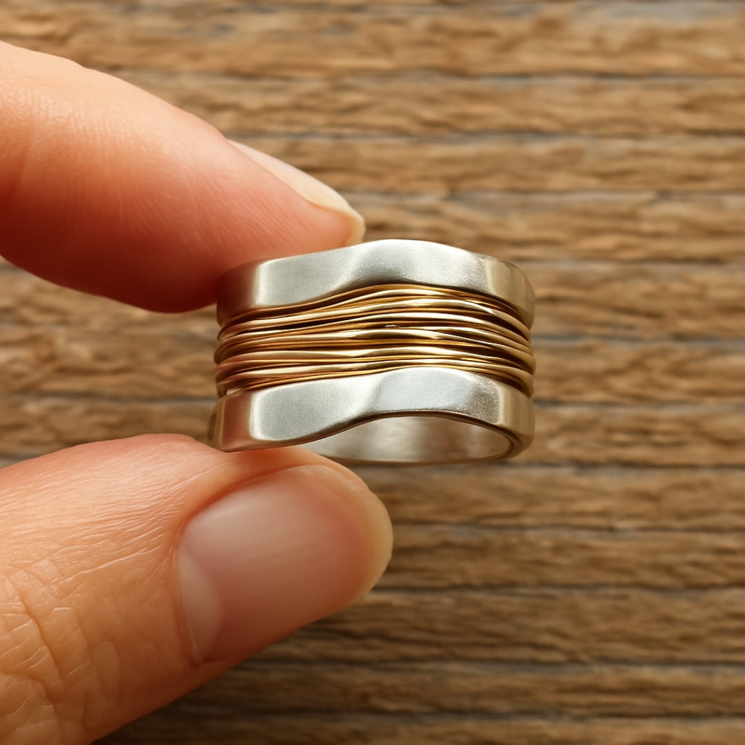 Anello con Fili d'Oro e Argento