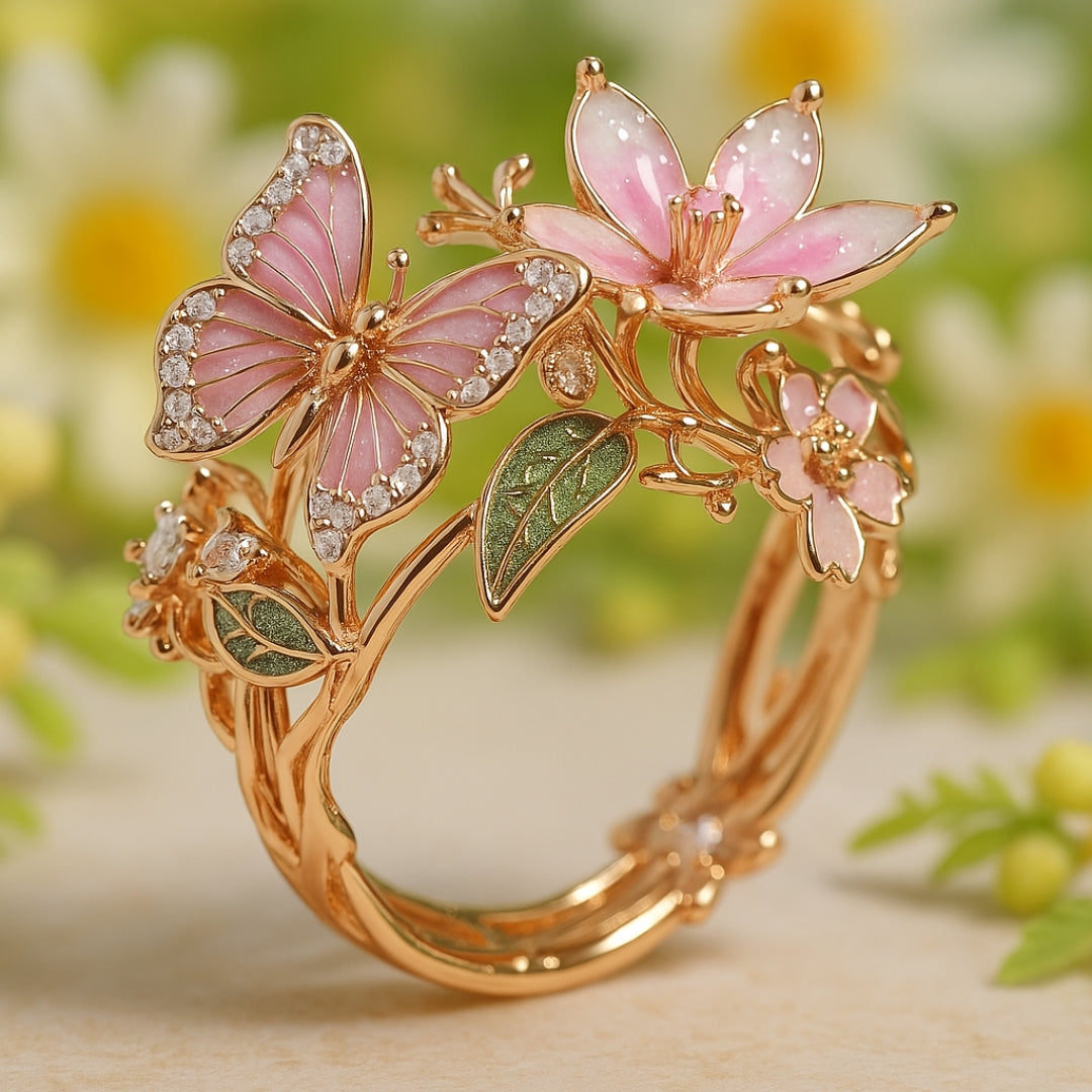 Anello in Zirconia a Forma di Farfalla
