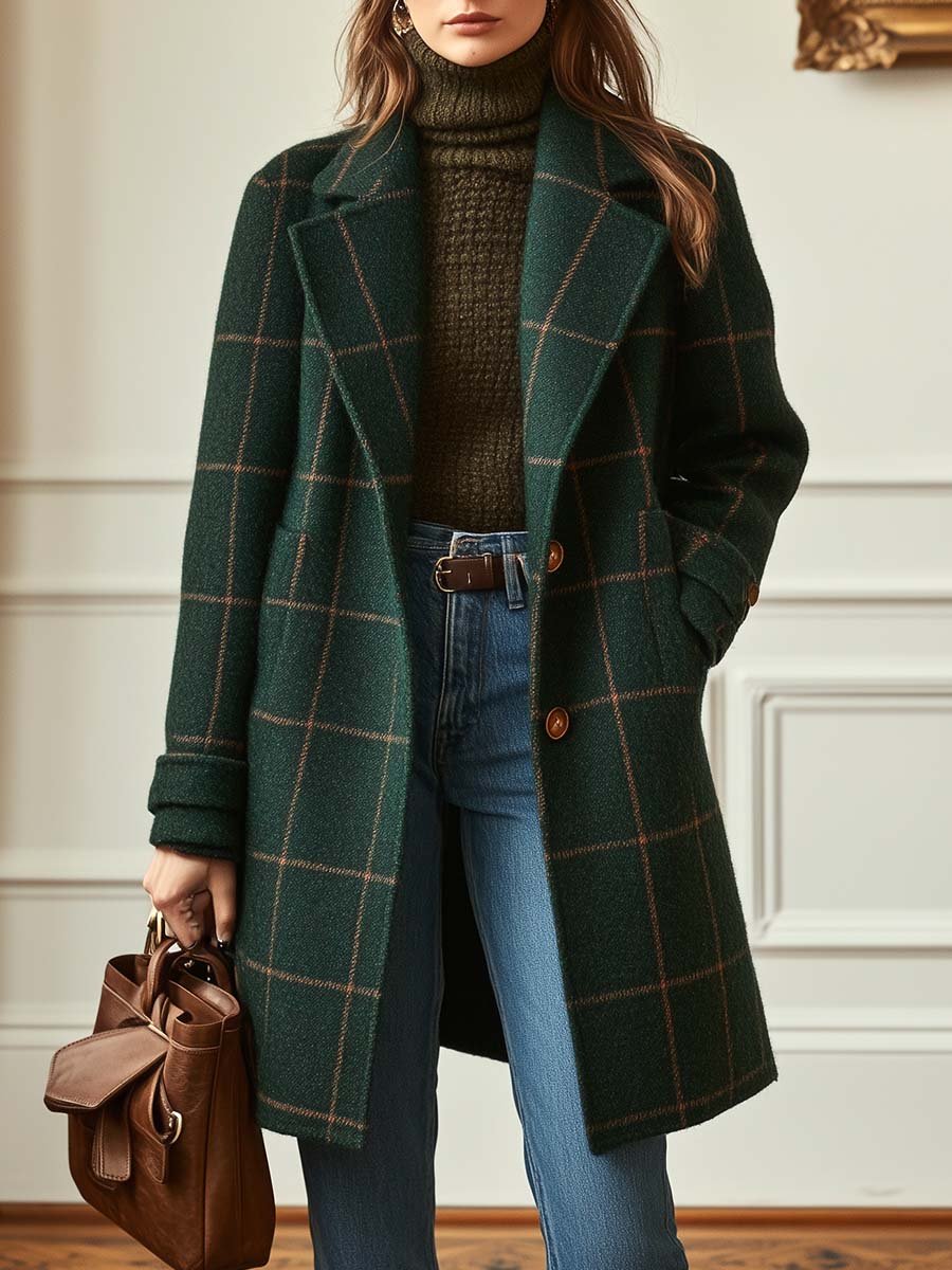 Elena – Cappotto a Quadri Classico