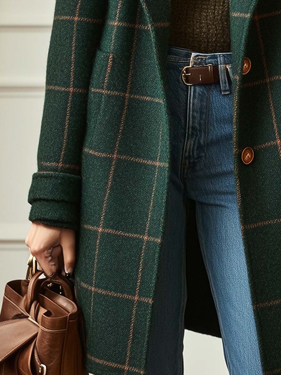 Elena – Cappotto a Quadri Classico