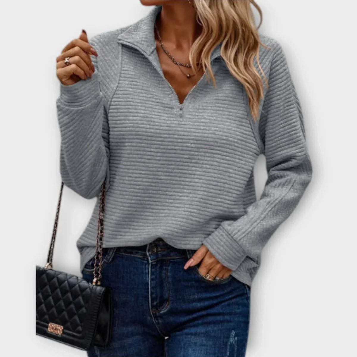 VEYLIN | PULLOVER MEZZA ZIP